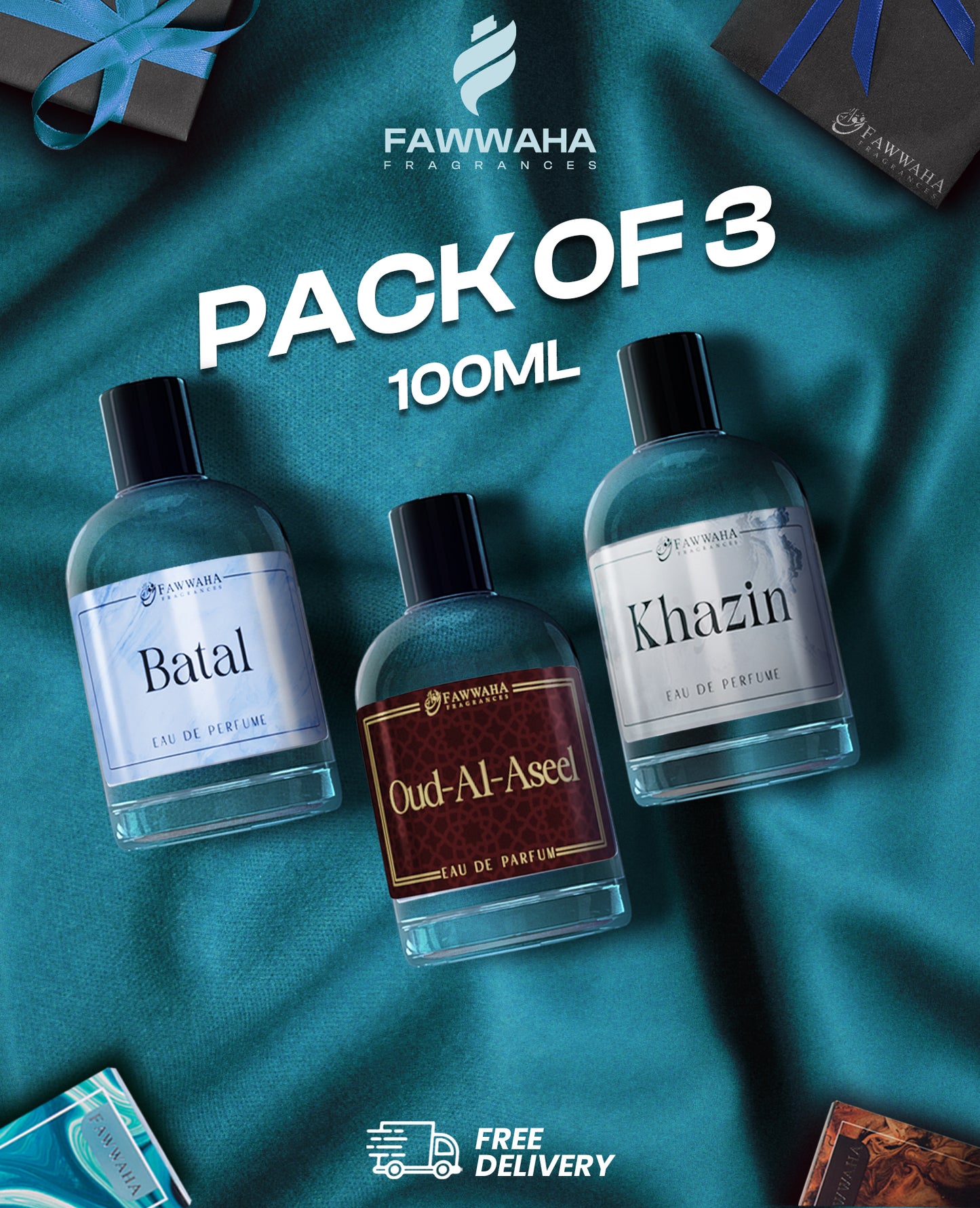 PACK OF 3 DEAL FRENCH PERFUMES 100ML