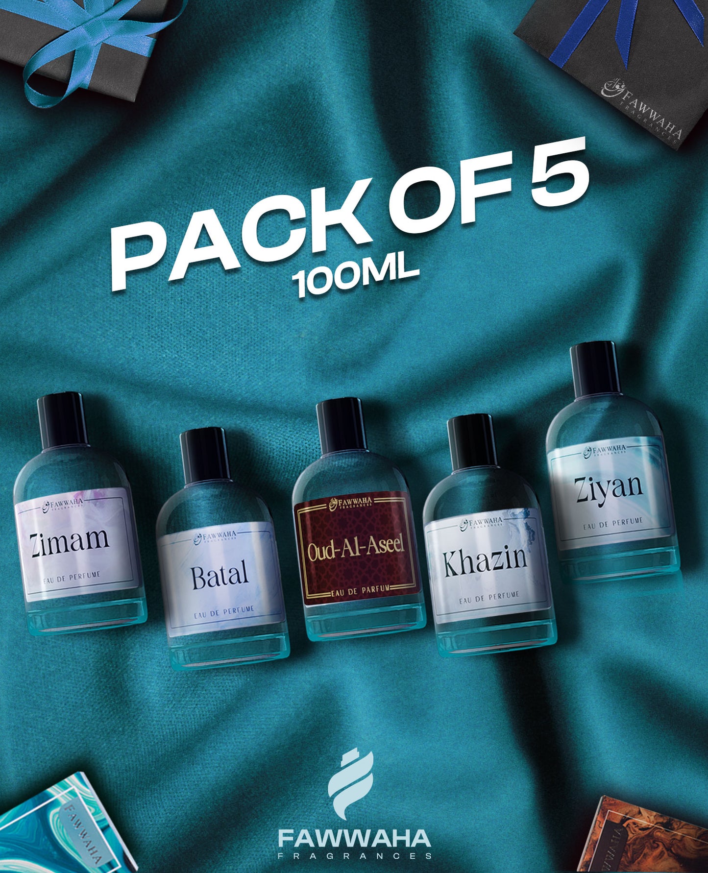 PACK OF TOP 5 FRENCH PERFUMES 100ML