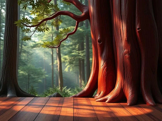 Close-up of a sandalwood tree in a serene forest, illustrating what does sandalwood smell like