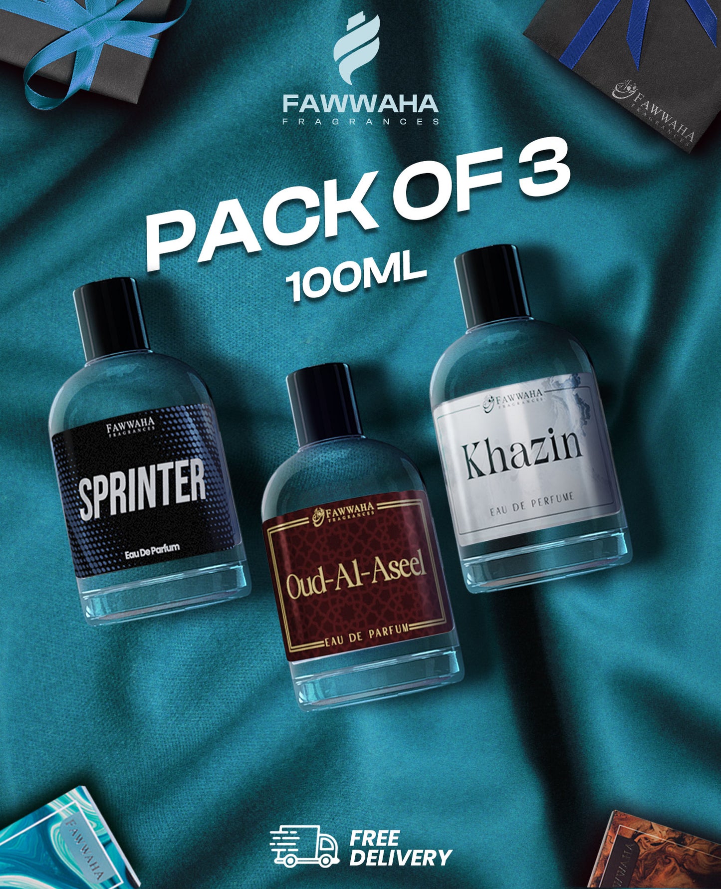 PACK OF 3 DEAL FRENCH PERFUMES 100ML