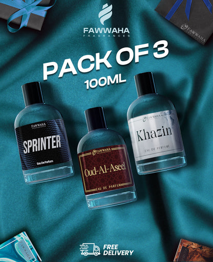PACK OF 3 DEAL FRENCH PERFUMES 100ML