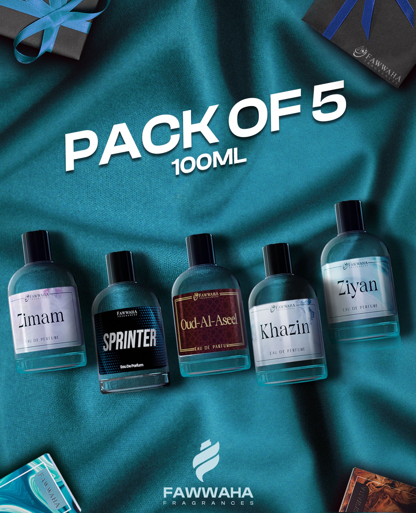 PACK OF TOP 5 FRENCH PERFUMES 100ML