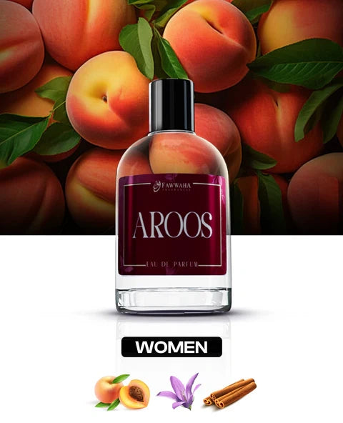 Aroos – Inspired by Burberry Body perfume bottle by Fawwaha Fragrances with peach, floral, and cinnamon notes for women