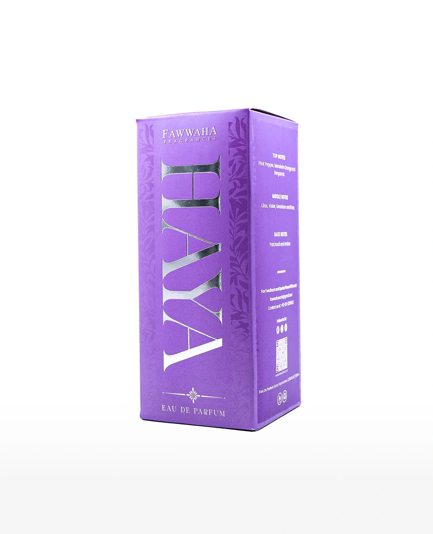 Fawwaha Fragrances Haya – Inspired by Gucci Guilty attar in purple Eau de Parfum box