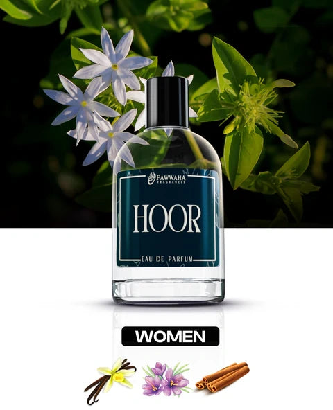Fawwaha Fragrances Hoor – Inspired by Motia Saudi Arabic Perfume clear bottle for women with floral and spice accents
