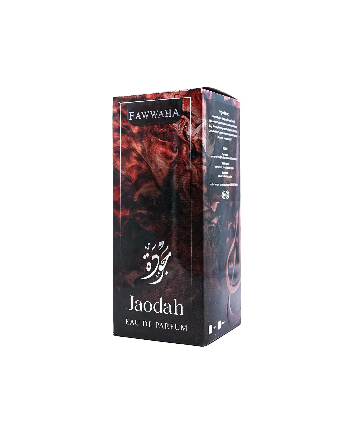 Fawwaha Fragrances Jaodah – Inspired by Oud Wood Premium Woody and Smoky Unisex Perfume Eau de Parfum box