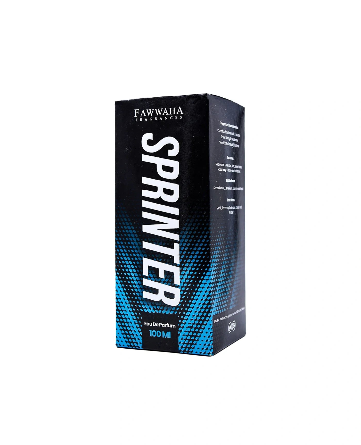 Fawwaha Fragrances Sprinter – Inspired by Cool Water Fresh Aquatic Men’s Perfume 100ml black and blue box