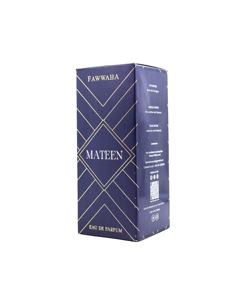 Fawwaha Fragrances Mateen – Inspired by Polo Green Eau de Parfum dark blue packaging box