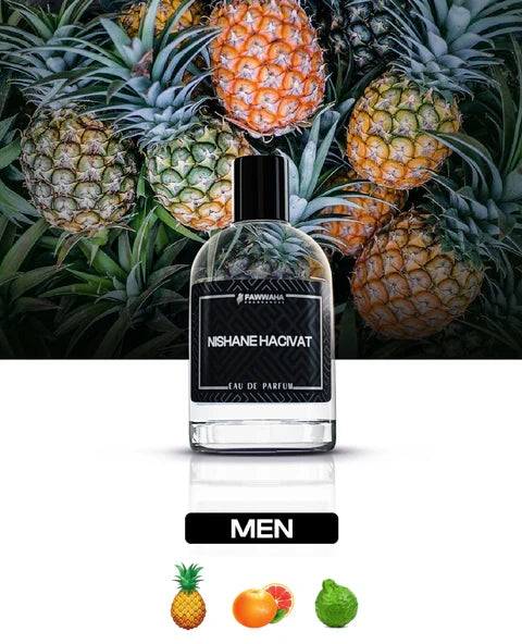 Nishane – Inspired by Hacivate men’s fragrance by Fawwaha Fragrances with pineapple background