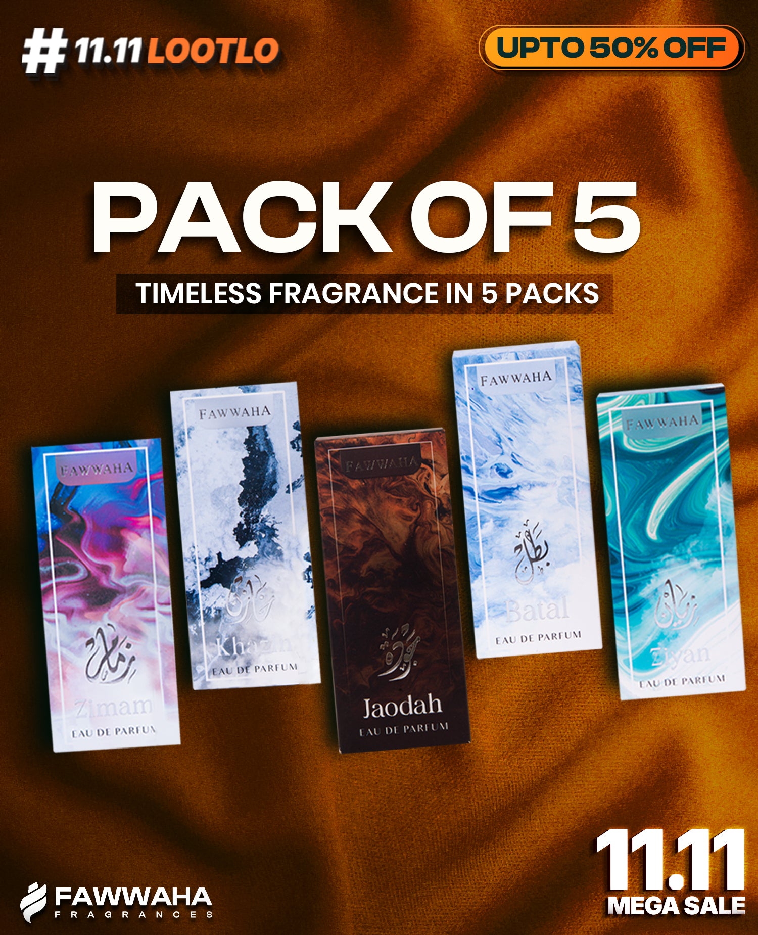 PACK OF TOP 5 FRENCH PERFUMES 100ML