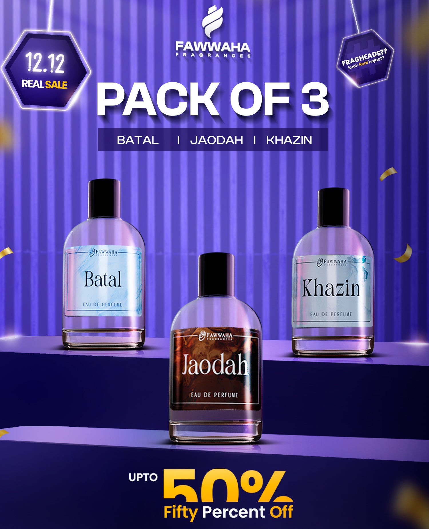 PACK OF 3 DEAL FRENCH PERFUMES 100ML