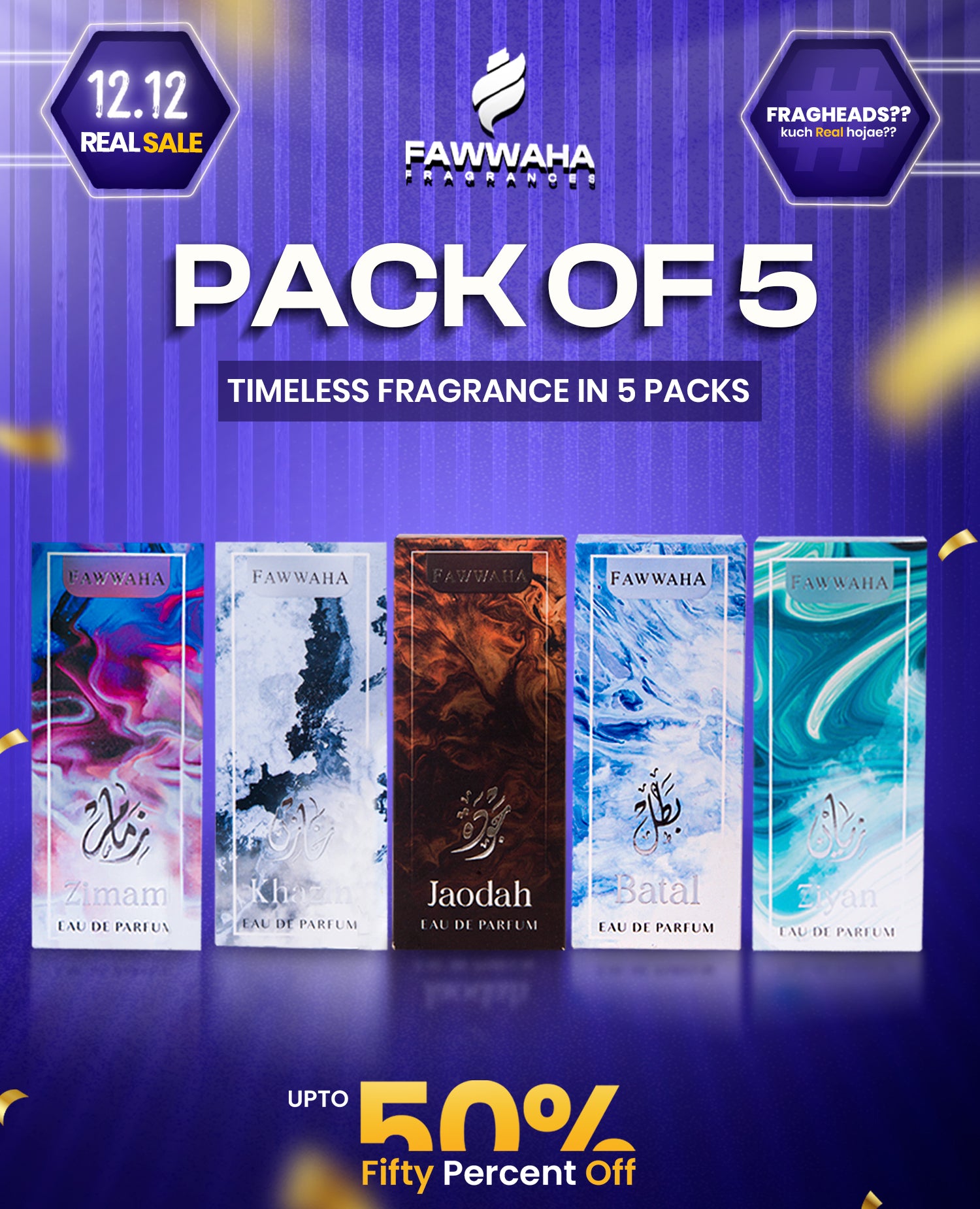 PACK OF TOP 5 FRENCH PERFUMES 100ML