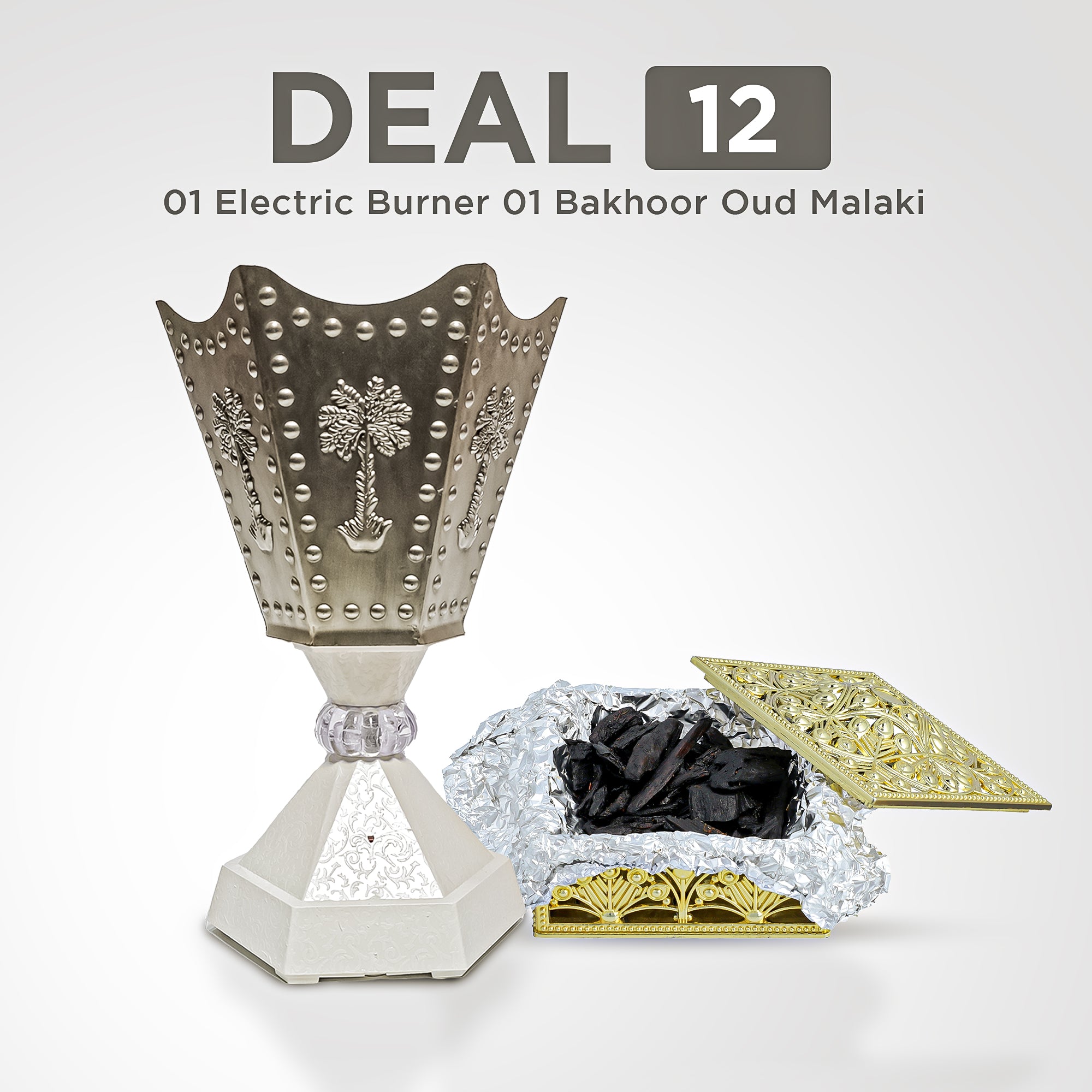 Deal 12 (burner and bakhoor oud malaki )